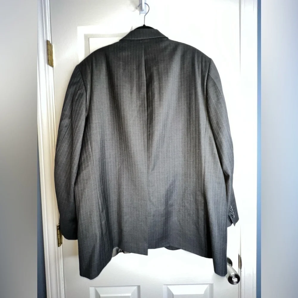 Arnold Brant Saks 44R Wool Cashmere Gray Blue Stripe Sports Coat Jacket 44 R
